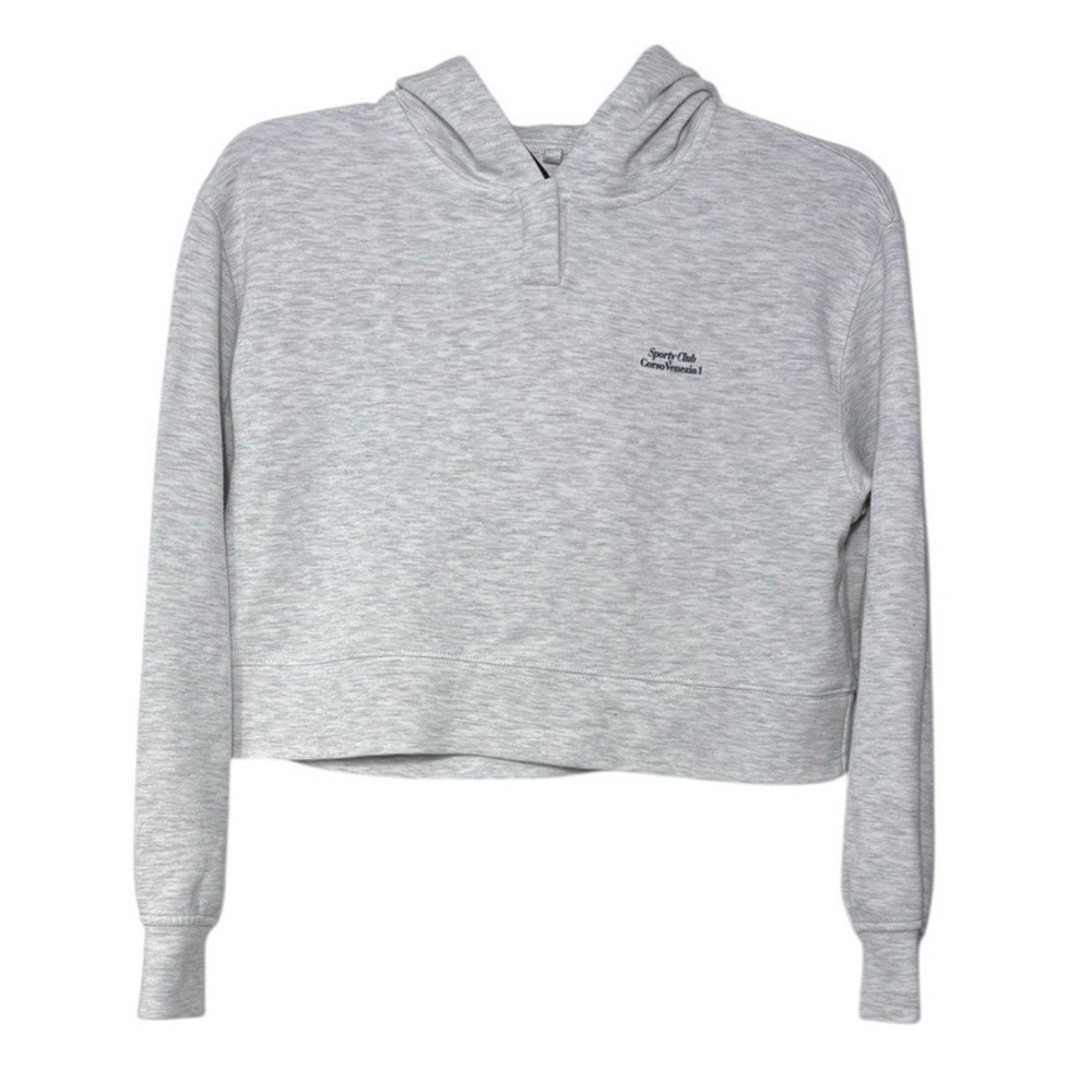 Zara Girls Cropped‎ Sporty Club Hoodie Size 11-12 (Youth Large) Gray Athleisure